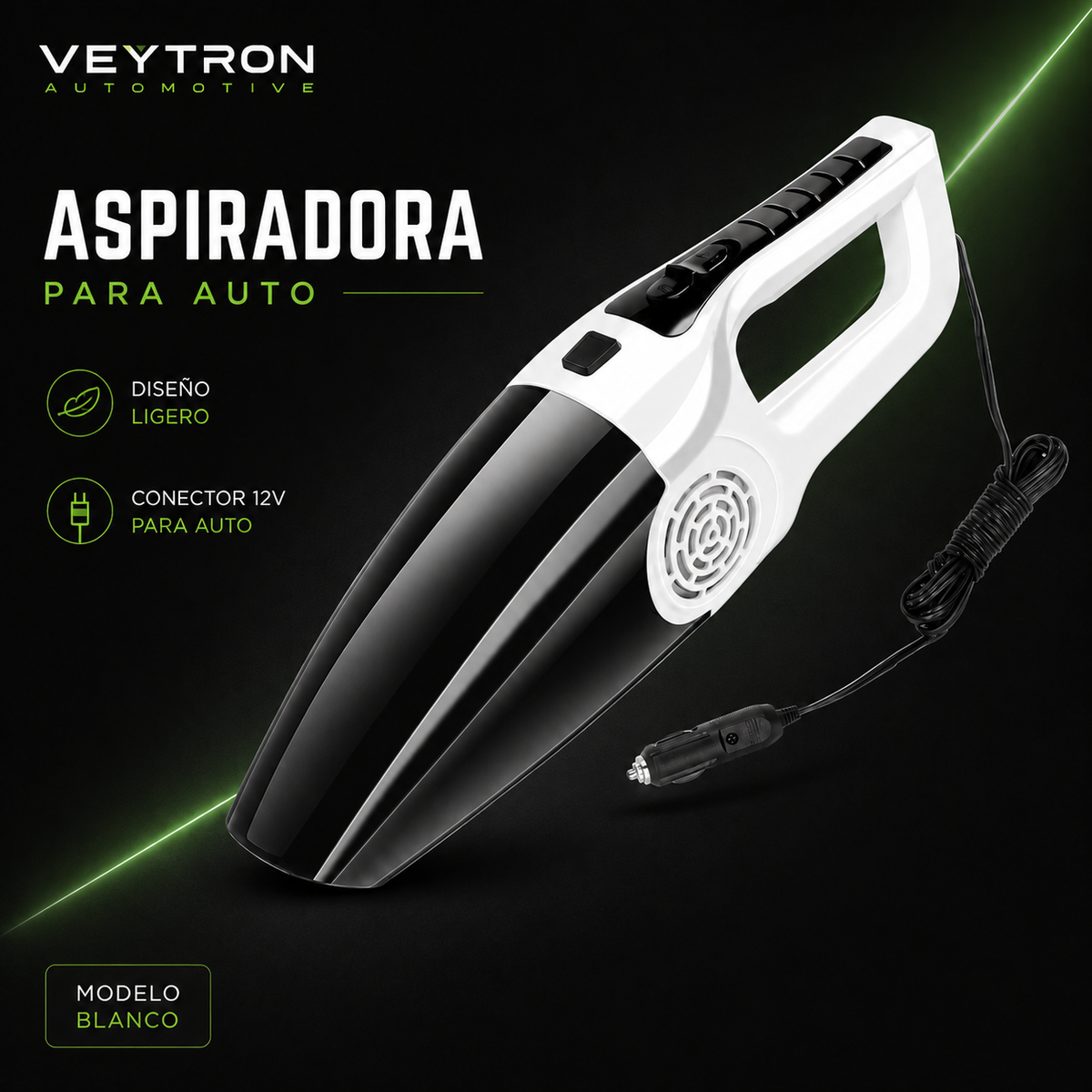 VEYTRON CableVac Pro™ – Aspirador con cable para coche