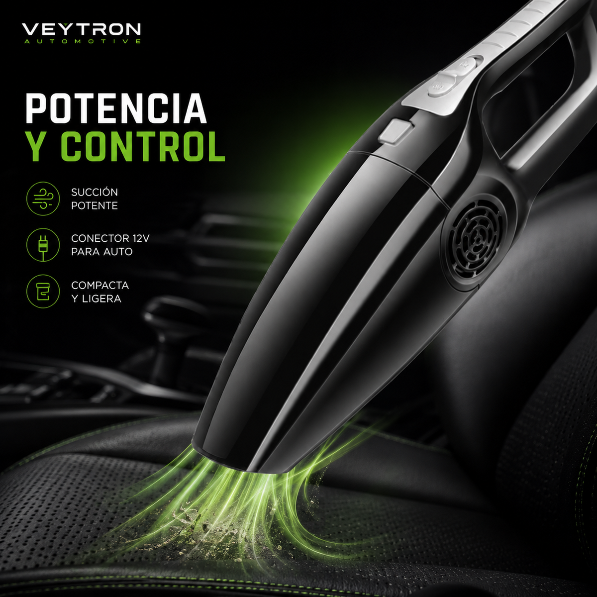 VEYTRON CableVac Pro™ – Aspirador con cable para coche