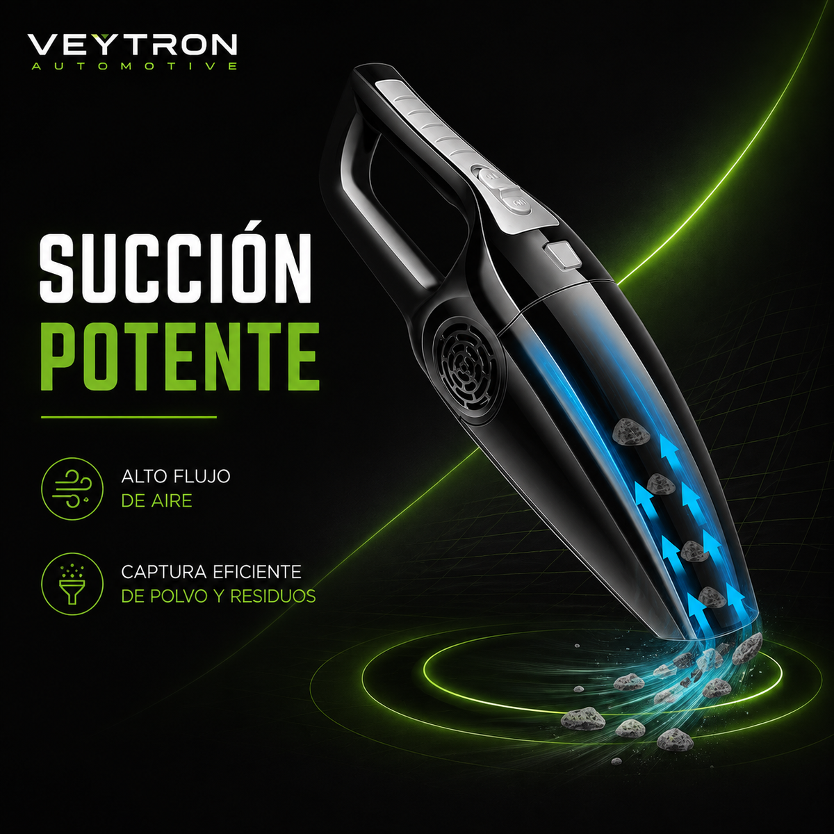 VEYTRON CableVac Pro™ – Aspirador con cable para coche