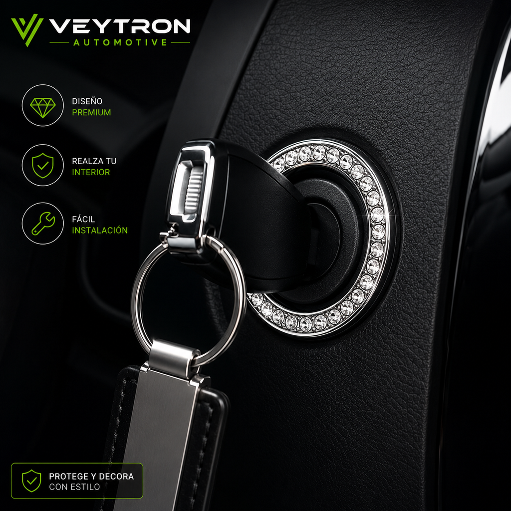 VEYTRON StartRing Pro™ | Aro Decorativo Botón Start/Stop para Coche