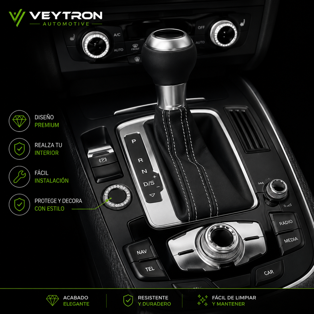 VEYTRON StartRing Pro™ | Aro Decorativo Botón Start/Stop para Coche