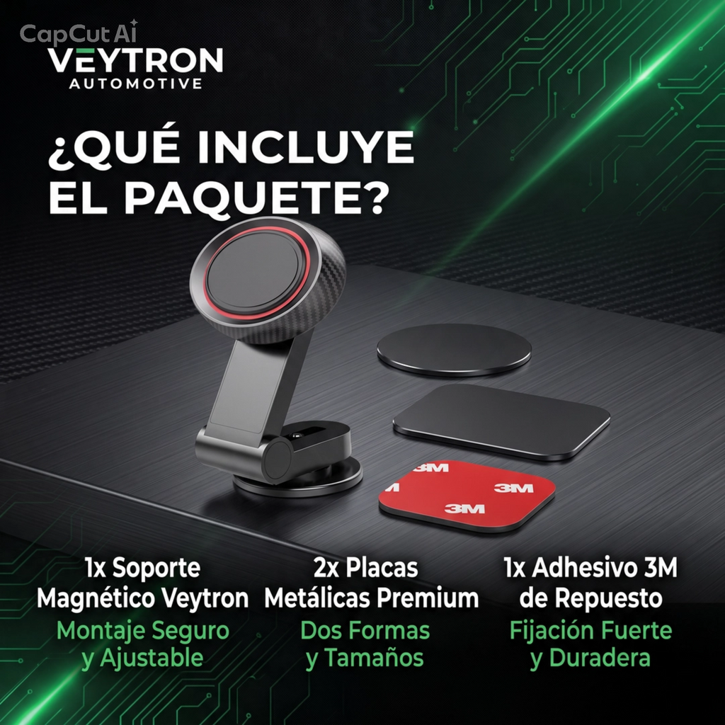 VEYTRON MagFold Pro™ – Soporte magnético plegable 360° para coche