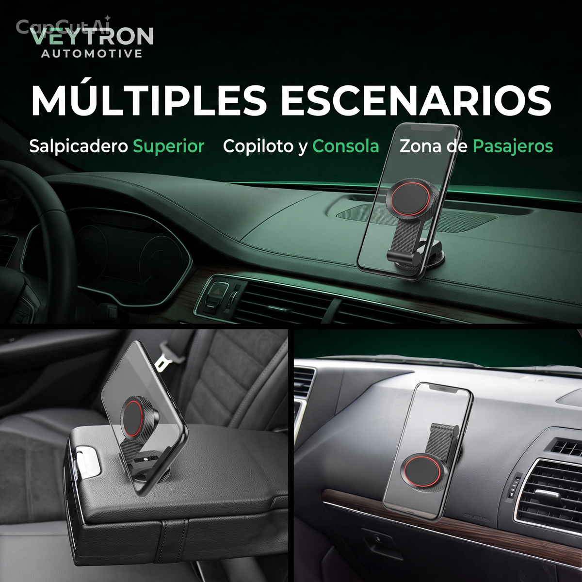 VEYTRON MagFold Pro™ – Soporte magnético plegable 360° para coche