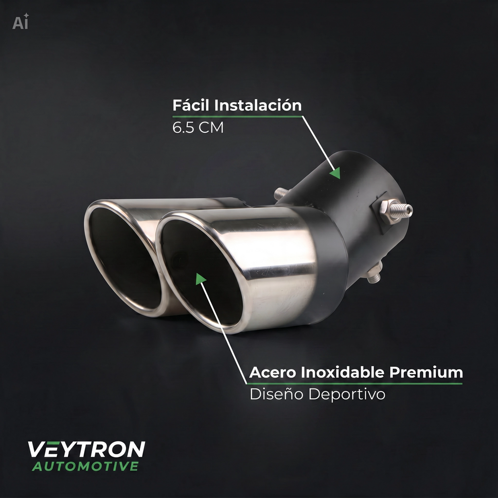 VEYTRON DualExhaust Pro™ – Embellecedor doble para tubo de escape
