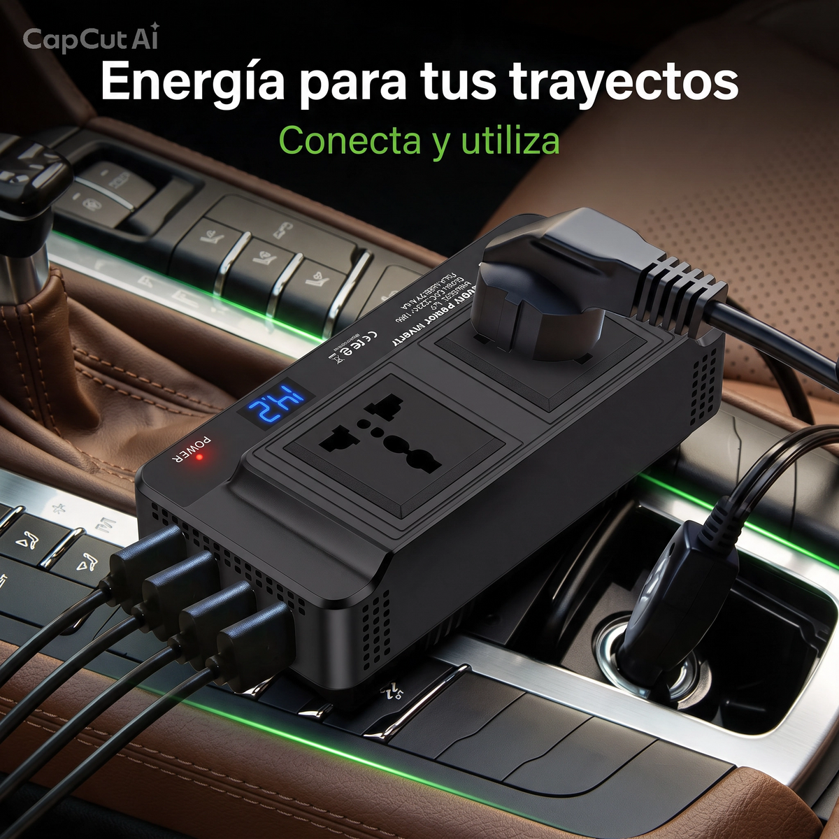 VEYTRON PowerInvert 200™ – Inversor de corriente 200 W para coche