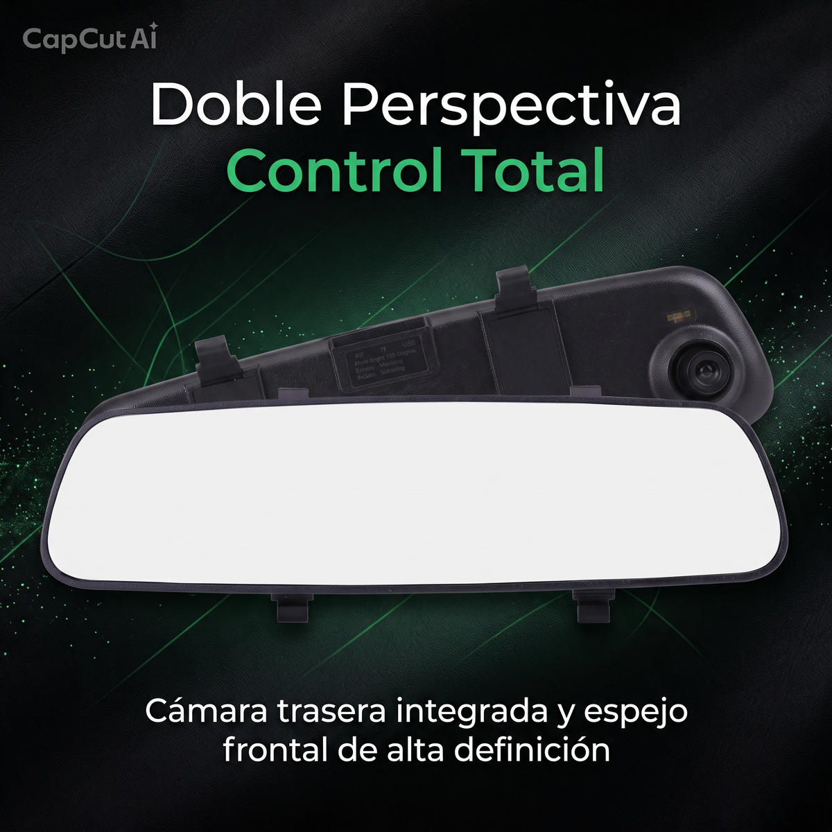 VEYTRON MirrorCam Pro™ – Cámara retrovisor 1080p para coche