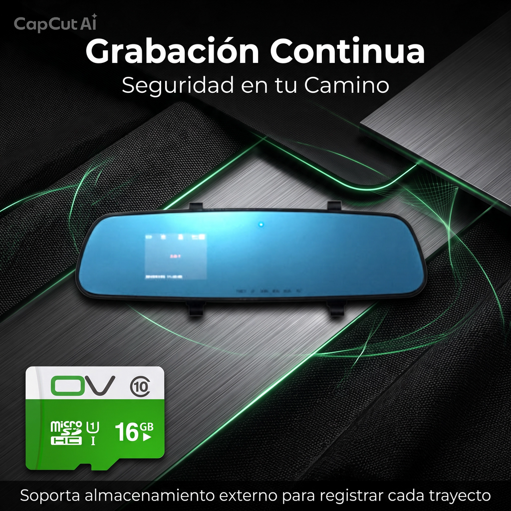 VEYTRON MirrorCam Pro™ – Cámara retrovisor 1080p para coche