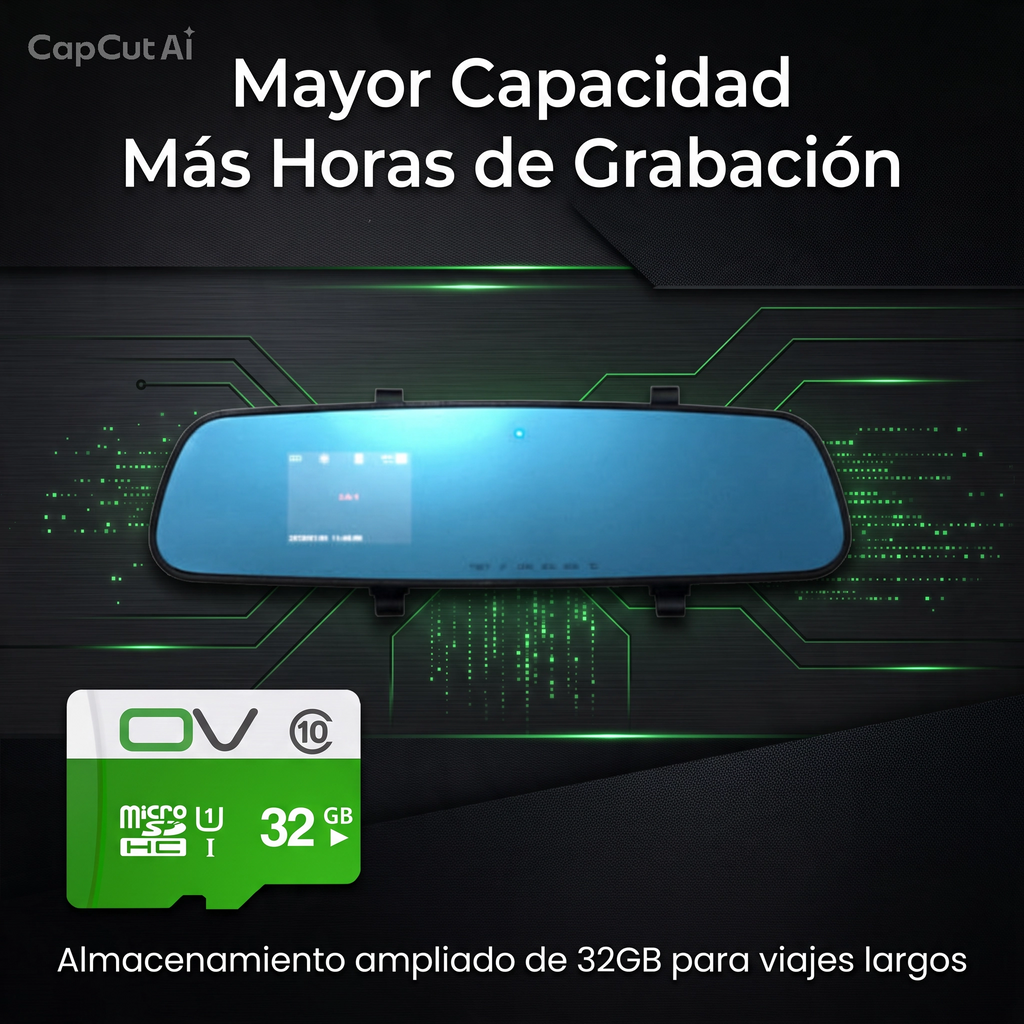 VEYTRON MirrorCam Pro™ – Cámara retrovisor 1080p para coche